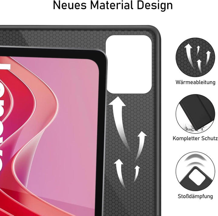 Hülle mit Tastatur für Lenovo Tab M11 (TB330/TB331) 11 Zoll 2024, (Deutsches) Tastatur Hülle für Len