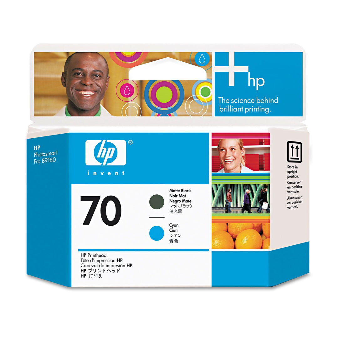 HP 70 Druckkopf matt schwarz + cyan Neo Opaco/Ciano