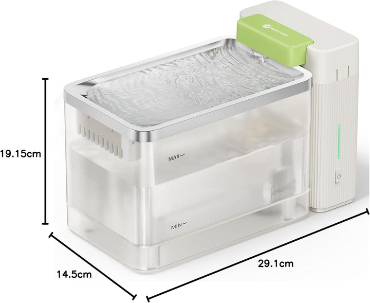 A3 Lite Katzenbrunnen mit Ultrafiltration - 3,3L Tank, SUS316 Edelstahl-Schale (Schwarzkinn-Schutz),