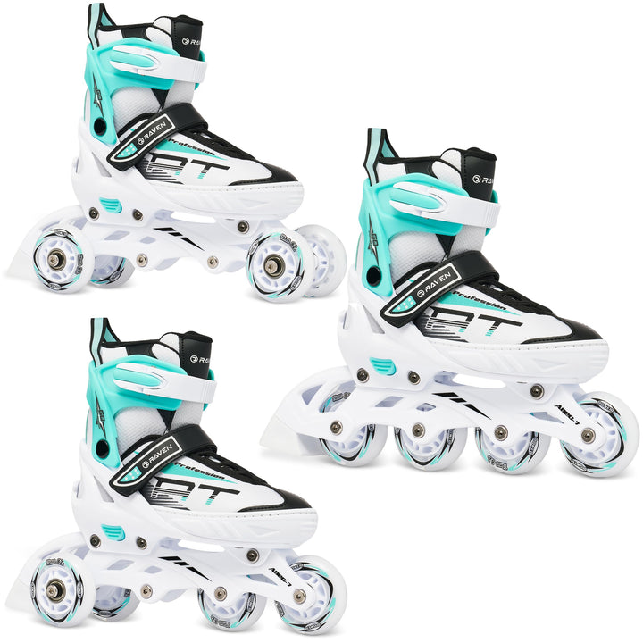RAVEN Profession 3in1 Inlineskates Triskates Rollschuhe Inliner für Kinder und Erwachsene verstellba