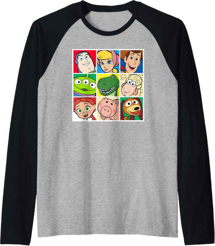 Disney Pixar Toy Story Cast Character Grid Raglan
