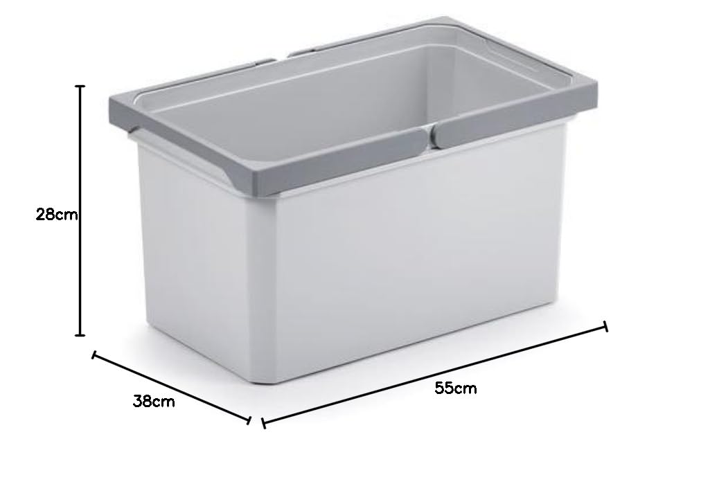 Naber Mülleimer | Modell 8012491 | Volumen 13L | 230 x 382 x 216 mm | Kunststoff Grau