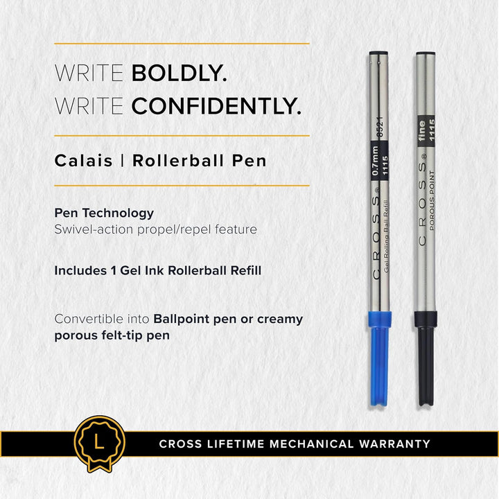 Cross Calais Rollerball (Matt schwarze Kappe, Schreibfarbe: schwarz, inkl. Geschenkbox) Mattgrün, 1