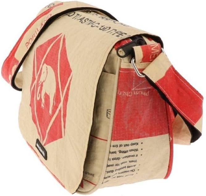 More Than Hip Qinisa Messenger Bag - Kleine Umhängetasche Damen aus Recycelten Zementsäcke Leichte S