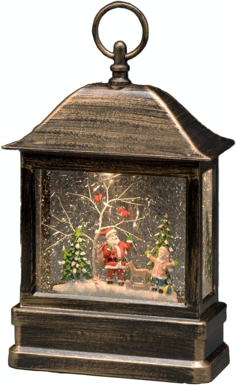 Konstsmide 2886-000 LED-Laterne Weihnachtsmann mit Kind Warmweiss LED Messing waehlbare Energieverso