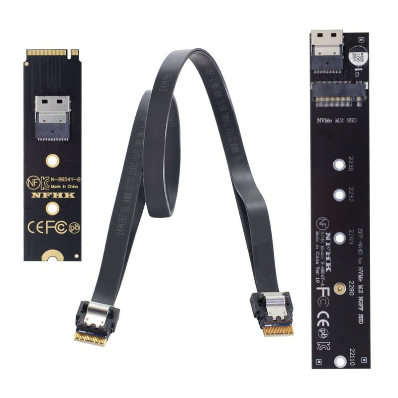 chenyang CY M.2 NVME NGFF M-Key SSD Stecker auf Buchse Verlängerungskabel 40cm mit SFF-8654 Steckera