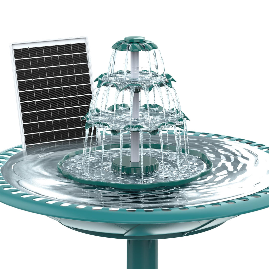 AISITIN DIY Brunnen,Vogeltränke Sets mit 6,5W Solar Springbrunnen mit Akku, 3 Stufige Vogelfütterer