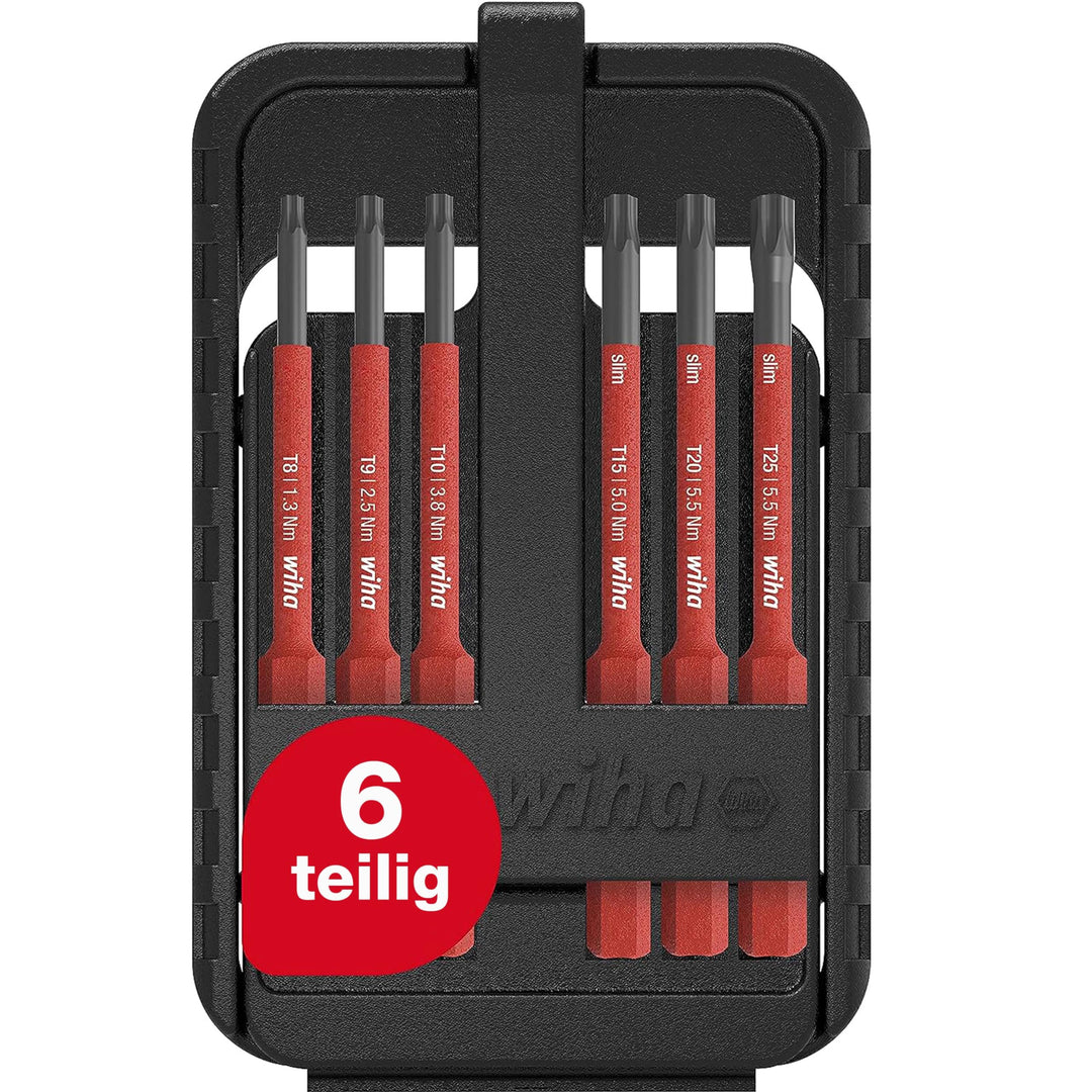 Wiha Bit Set slimBit electric TORX® 6-tlg. I inkl. slimBit-Box I flexibel, kompakt, mobil I VDE gepr