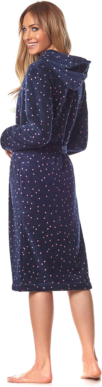 L&L - 9156 Long Luxury Toweling Damen Weicher Langarm Bademantel. Extrem Leicht. Hausmantel mit Reis