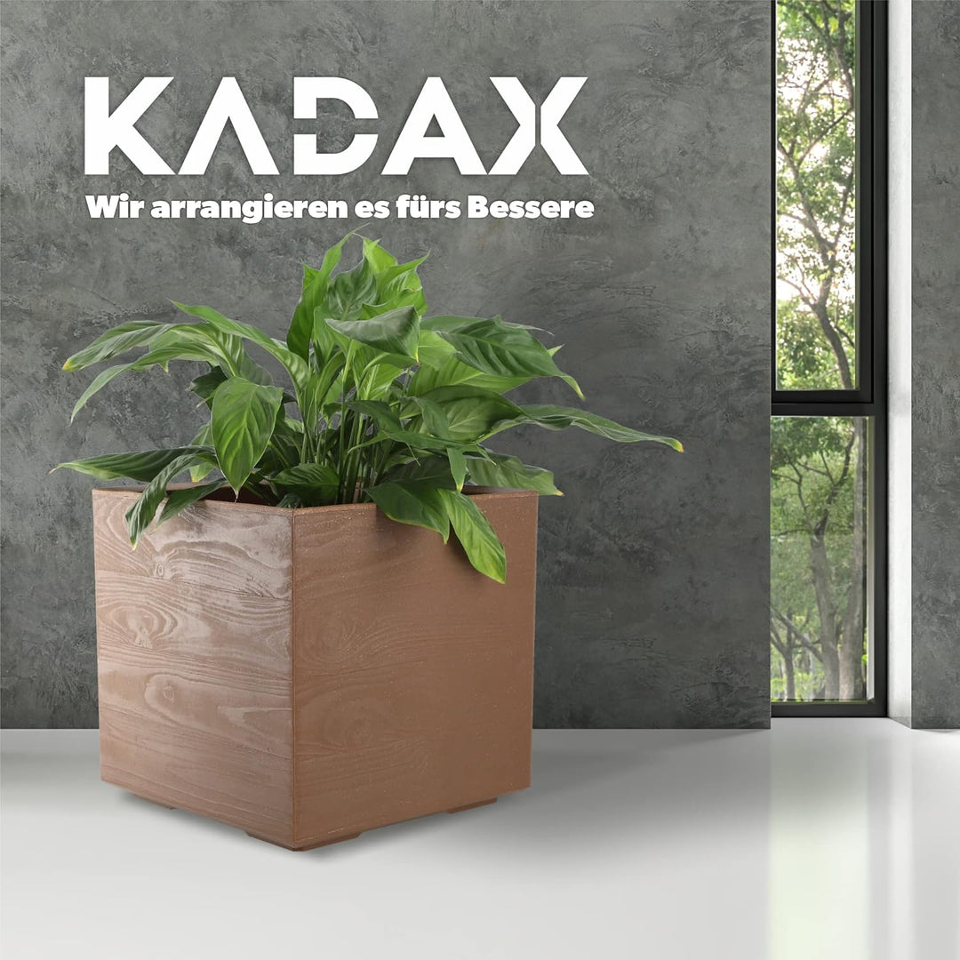 KADAX Pflanzkübel aus Kunststoff, 39x39cm, 7 Farben, quadratischer Blumentopf, Blumenkübel mit Rolle