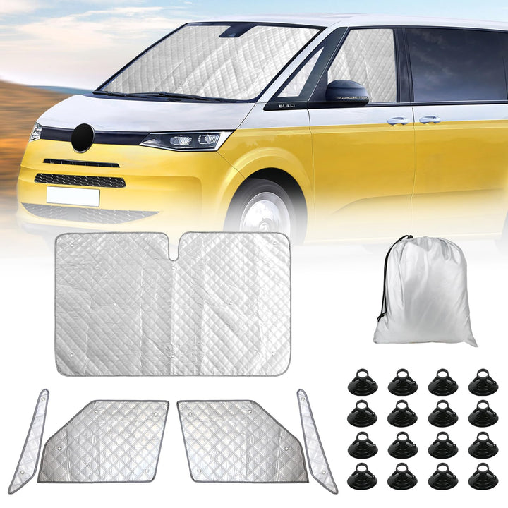 Auto Frontscheibe Sonnenschutz Ersatz für 2021-2026 VW T7 VW T7 California, Faltbar Sonnenschirm Abd