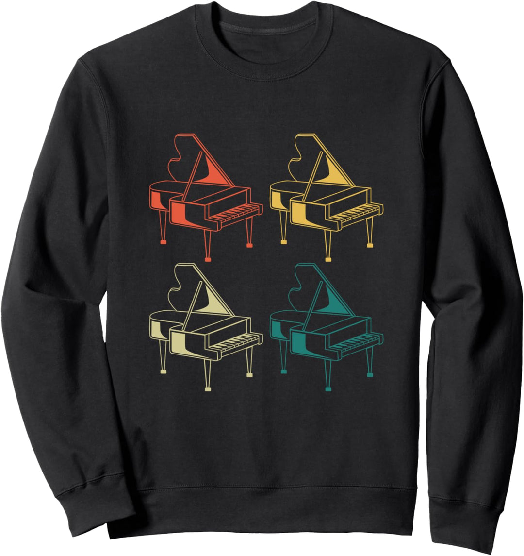 Retro Klavier Instrument Geschenk Vintage Musik Piano Sweatshirt