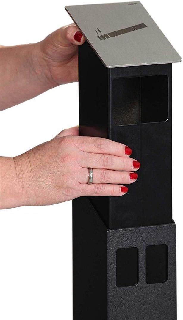 HISKA Standascher Aluminium Pulverbeschichtet (Schwarz Ral 9005