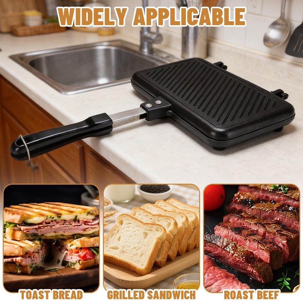 Sandwichmaker, Camping Doppelseitige Bratpfanne, amerikanische Sandwiches, Antihaftbeschichtete Toas