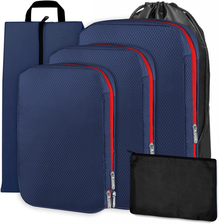 Cinnani Koffer Organizer Set, 6-Teilig Compression Packing Cubes, Packtaschen mit Kompression Packwü