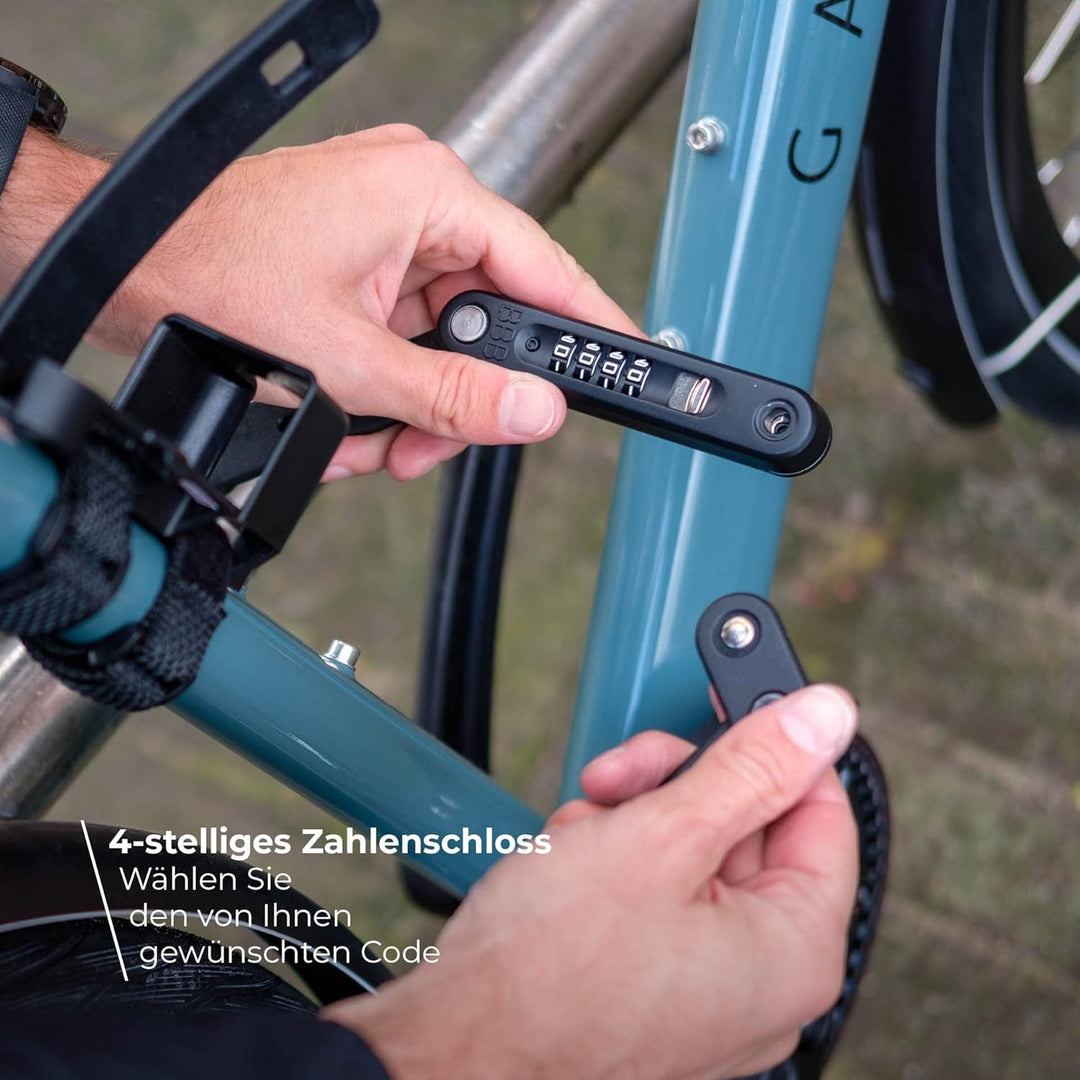 BBB Cycling Zahlenschloss CodeFold Fahrradschloss für Rennrad MTB und Urban Cycling 4-Stellig Code K