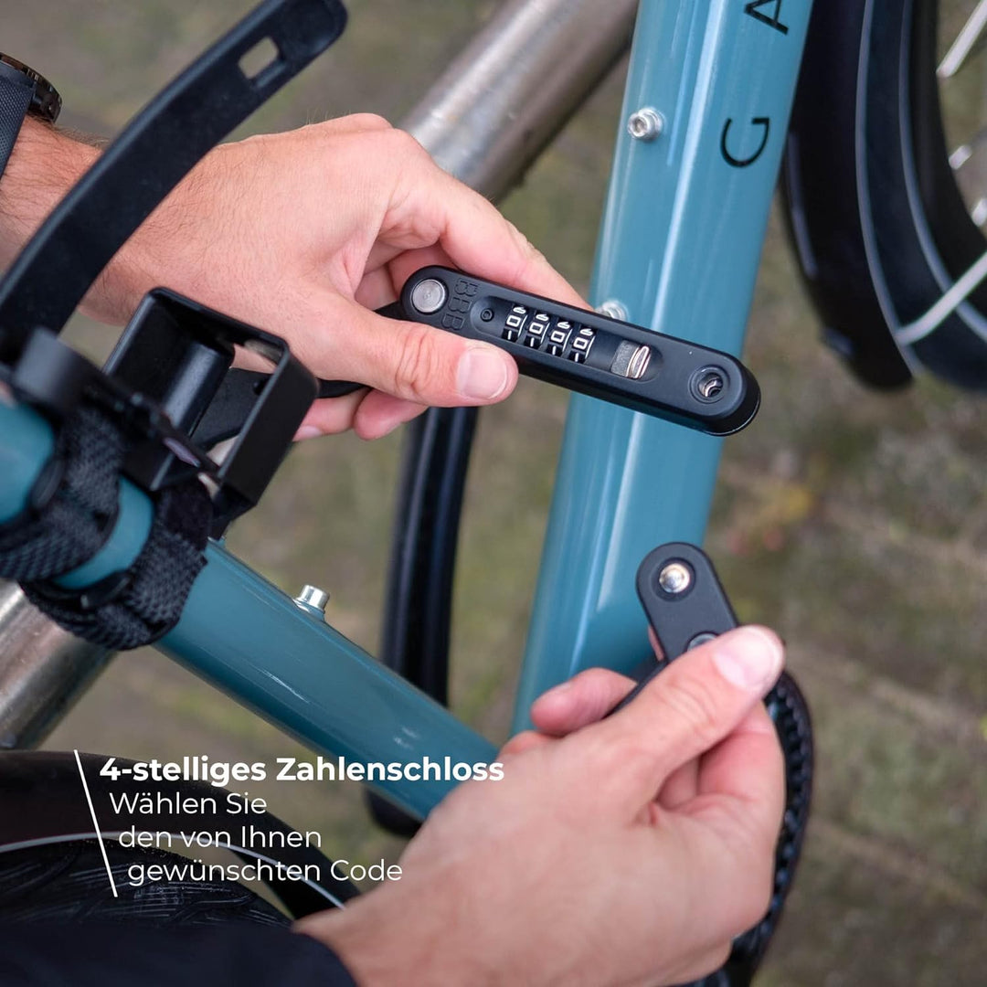 BBB Cycling Zahlenschloss CodeFold Fahrradschloss für Rennrad MTB und Urban Cycling 4-Stellig Code K