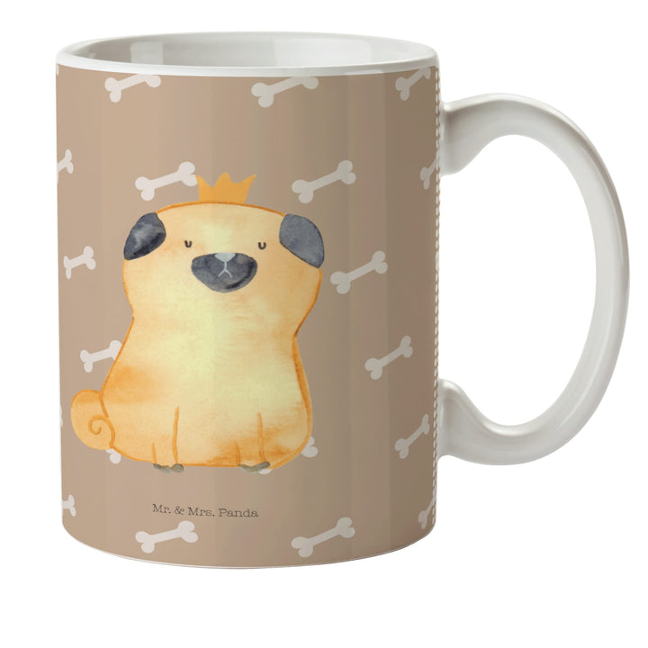 Mr. & Mrs. Panda Plastikbecher Mops Krone - Geschenk, Kunststoffbecher, Camping Tasse, König, Kinder