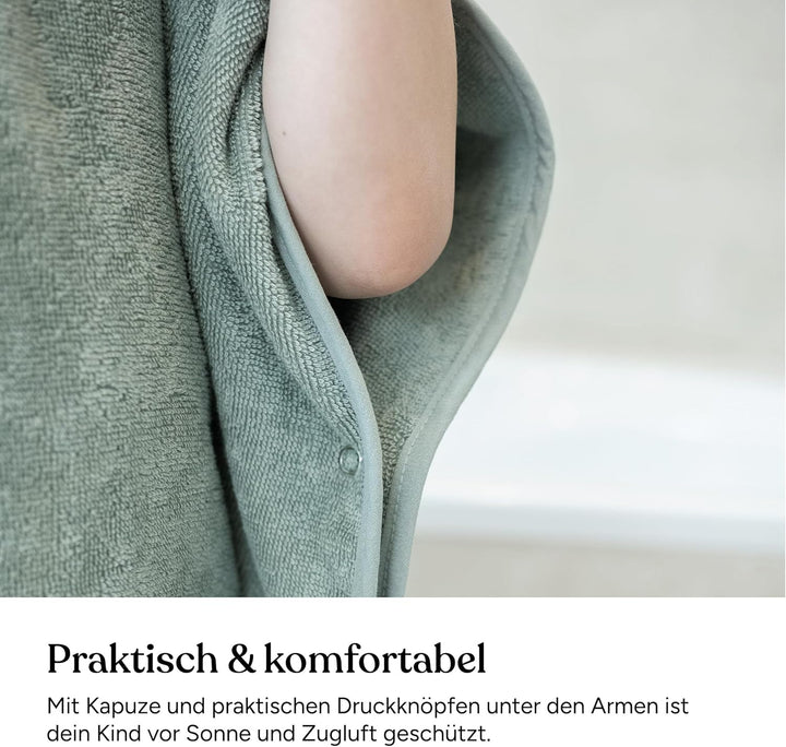 Ehrenkind® Bio-Baumwoll Badeponcho Kinder 1-5 Jahre | OEKO TEX | Sanft, Saugstark & Kuschelig | Bade