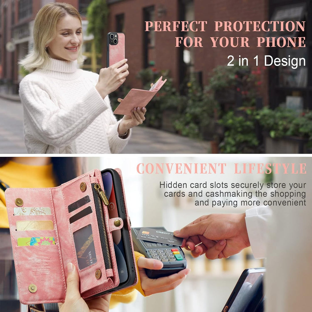 UFinetech iPhone 14 Hülle, Flip Leder TPU Stossfeste Kartenfach Tasche Handyhülle iPhone 14 (6,1 Zol