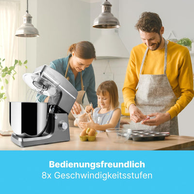 Clatronic® XXL Küchenmaschine zum backen | Grosse Knetmaschine 10L | Starker 1500W Motor | Teigmasch