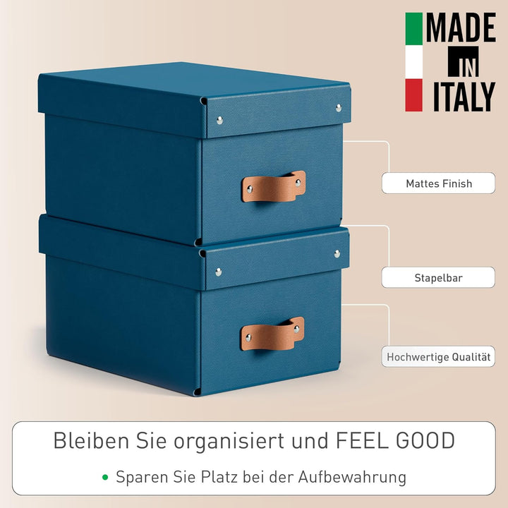 Leitz Puro Aufbewahrungsbox mit Deckel, Klein, 2er-Set, stapelbar, 7 L, Organizer-Box für Regale und