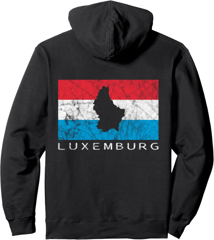 Luxemburg Flagge Umriss Silhouette Benelux Europa Reise Pullover Hoodie