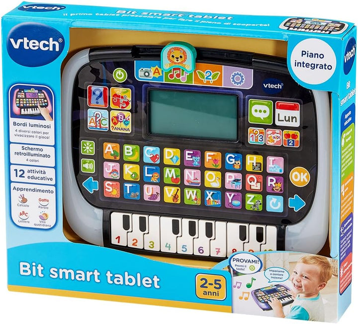 VTech Bit Smart Tablet, Lern-Tablet für Kinder mit Hintergrundbeleuchtung, ABC-Tastatur und 10 Klavi