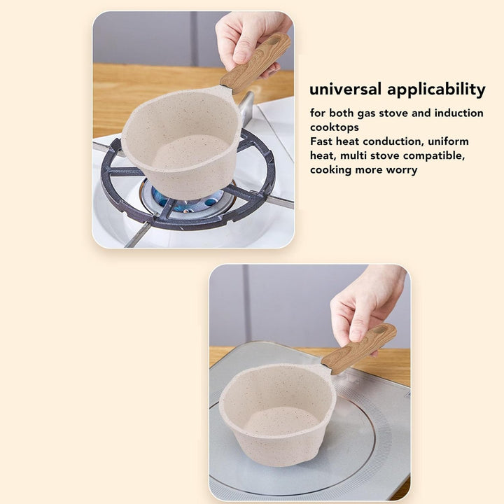 Antihaftbeschichteter Kleiner Topf, Kleiner Weisser Sossentopf, Milchtopf Mit Flachem Boden, Multifu