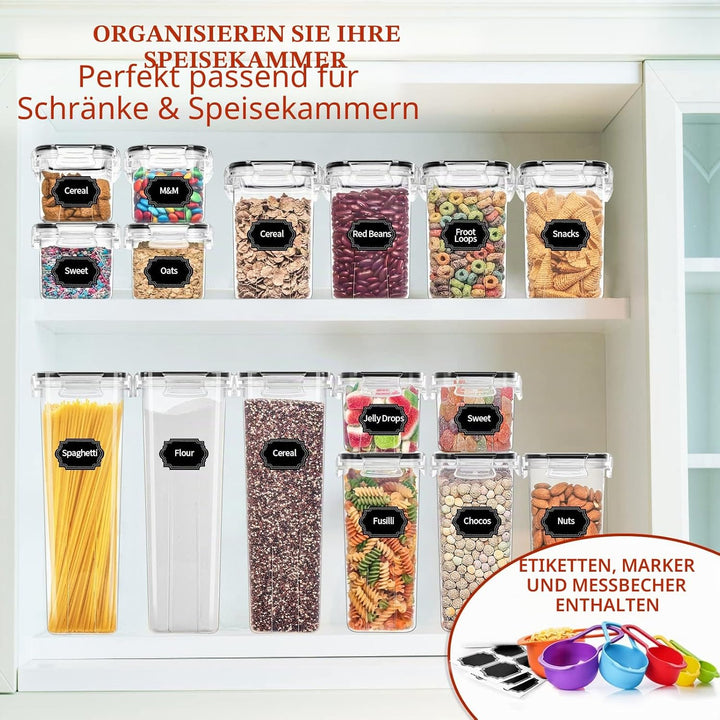 Skroam Vorratsdosen Set of 24, BPA-frei, Müsli Schüttdose &amp; Frischhaltedosen, Luftdichte Küchen Vorr