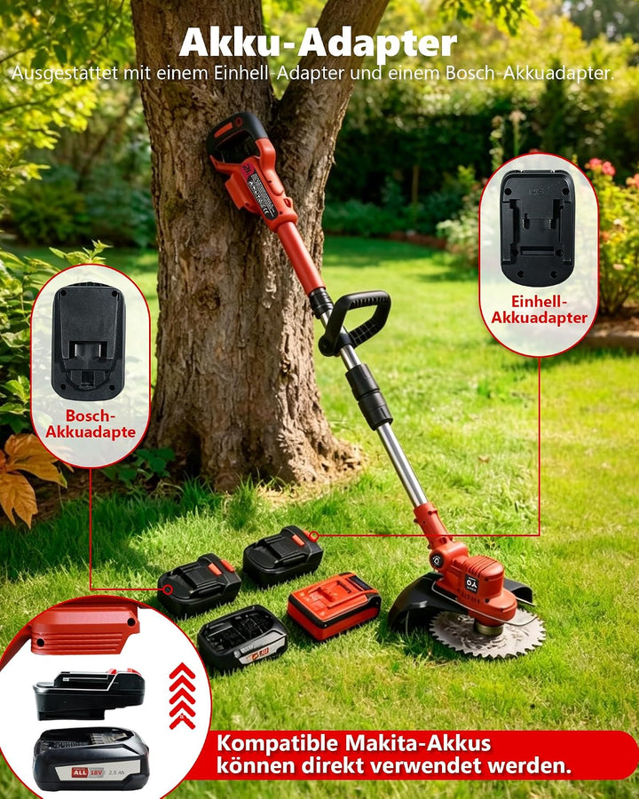 Akku-Rasentrimmer für Makita Akku18V,Rasentrimmer mit Mäherkopf,Rasenkantenschneider,Teleskop-Freisc