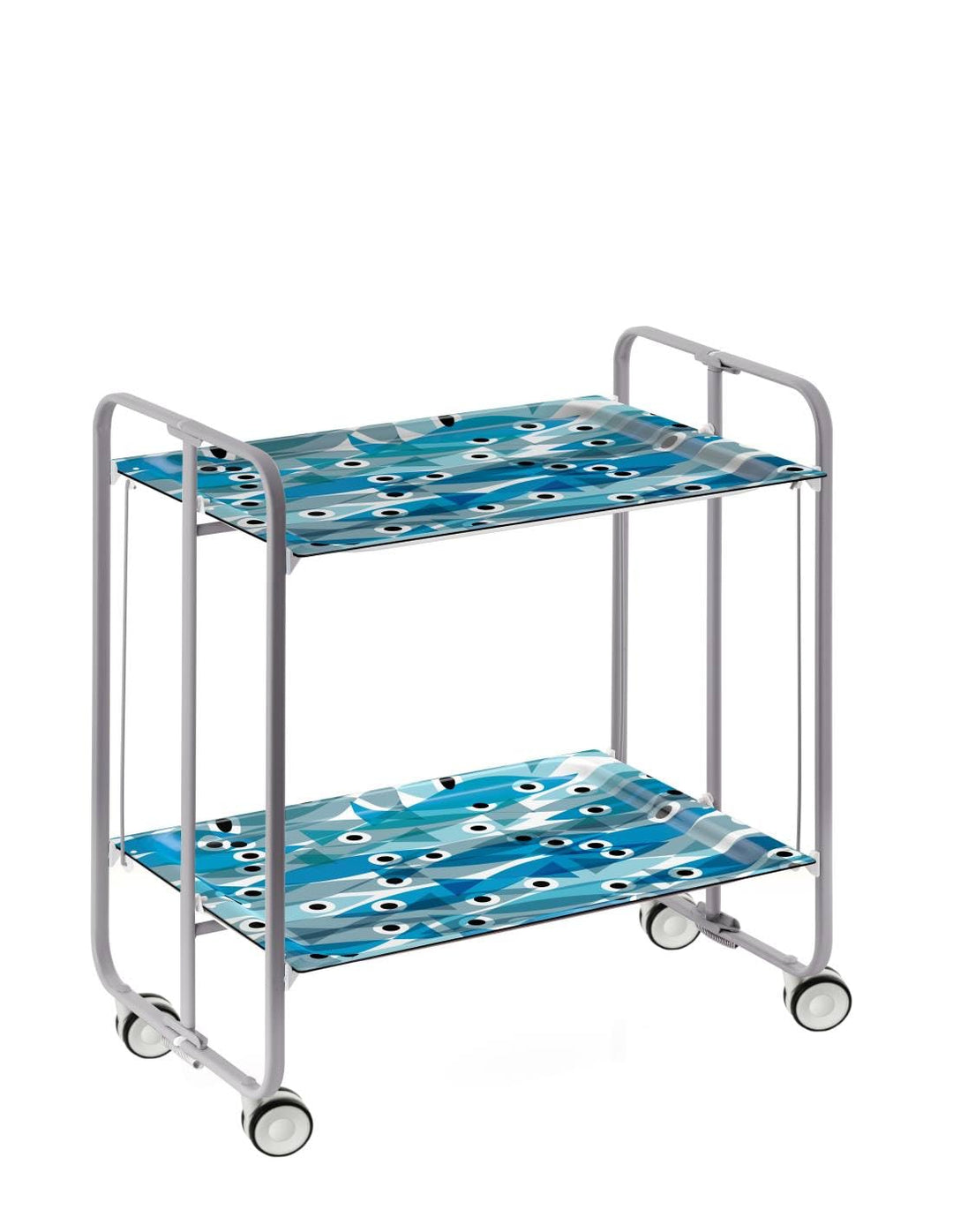 DON HIERRO - Servierwagen, klappbar, 2 Böden, grauem Rahmen. BAUHAUS-65 one size 65, one size 65