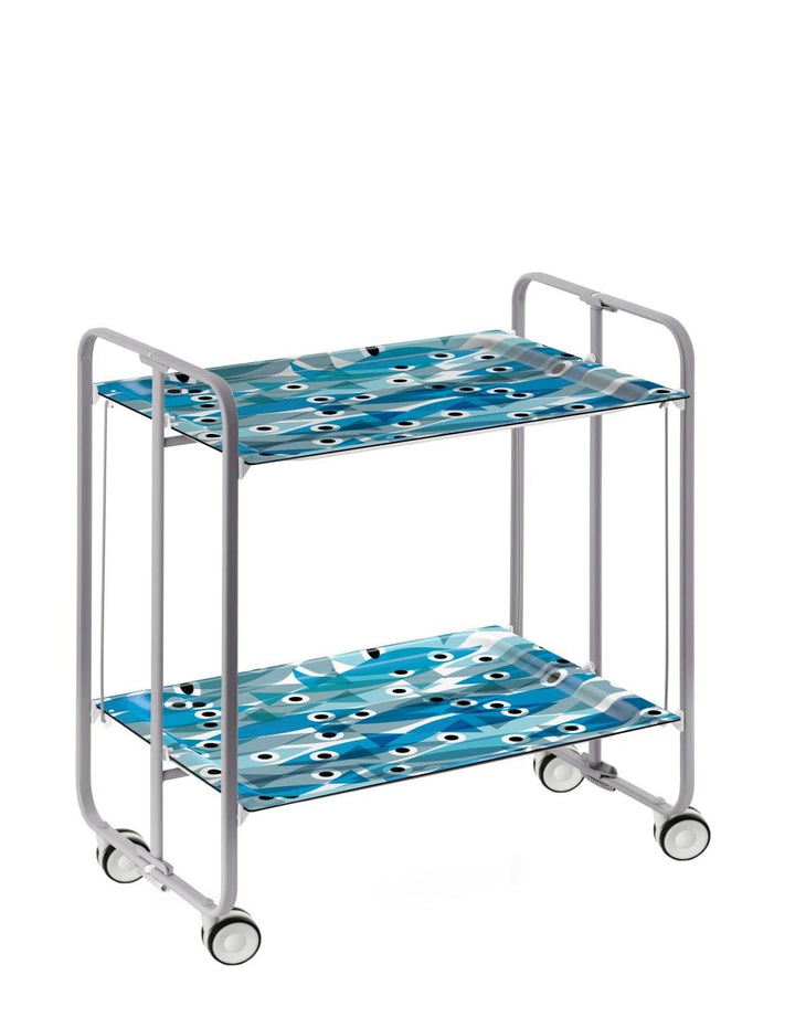 DON HIERRO - Servierwagen, klappbar, 2 Böden, grauem Rahmen. BAUHAUS-65 one size 65, one size 65