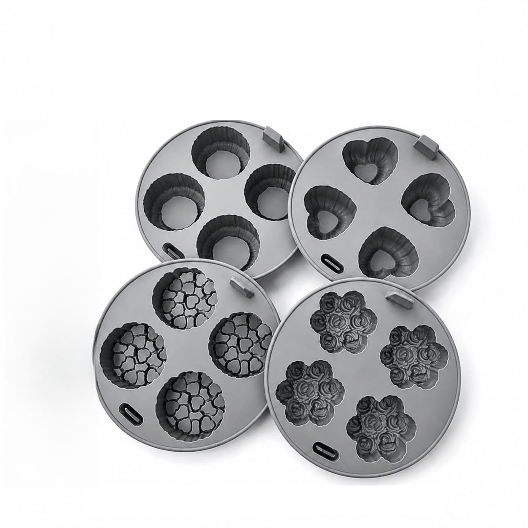 Set 4 runde Silikonformen für Heissluftfritteuse und Backofen Ø19 cm – Wiederverwendbares Airfryer-Z