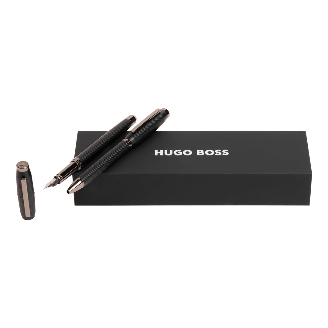 Hugo Boss Stifte-Set Cone Black HPBP263A (Kugelschreiber & Füllfederhalter) | Geschenkbox