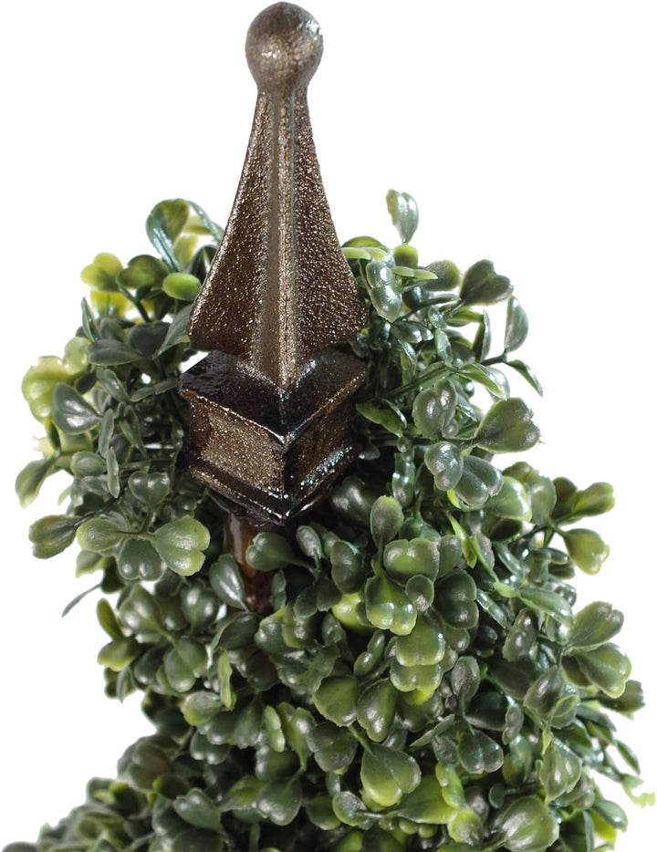 Leaf Künstlicher Buchsbaum-Turm, Formschnitt-Spirale, Metall, 90 cm hoch, Grün, LEAF-7004-PAIR 90 cm