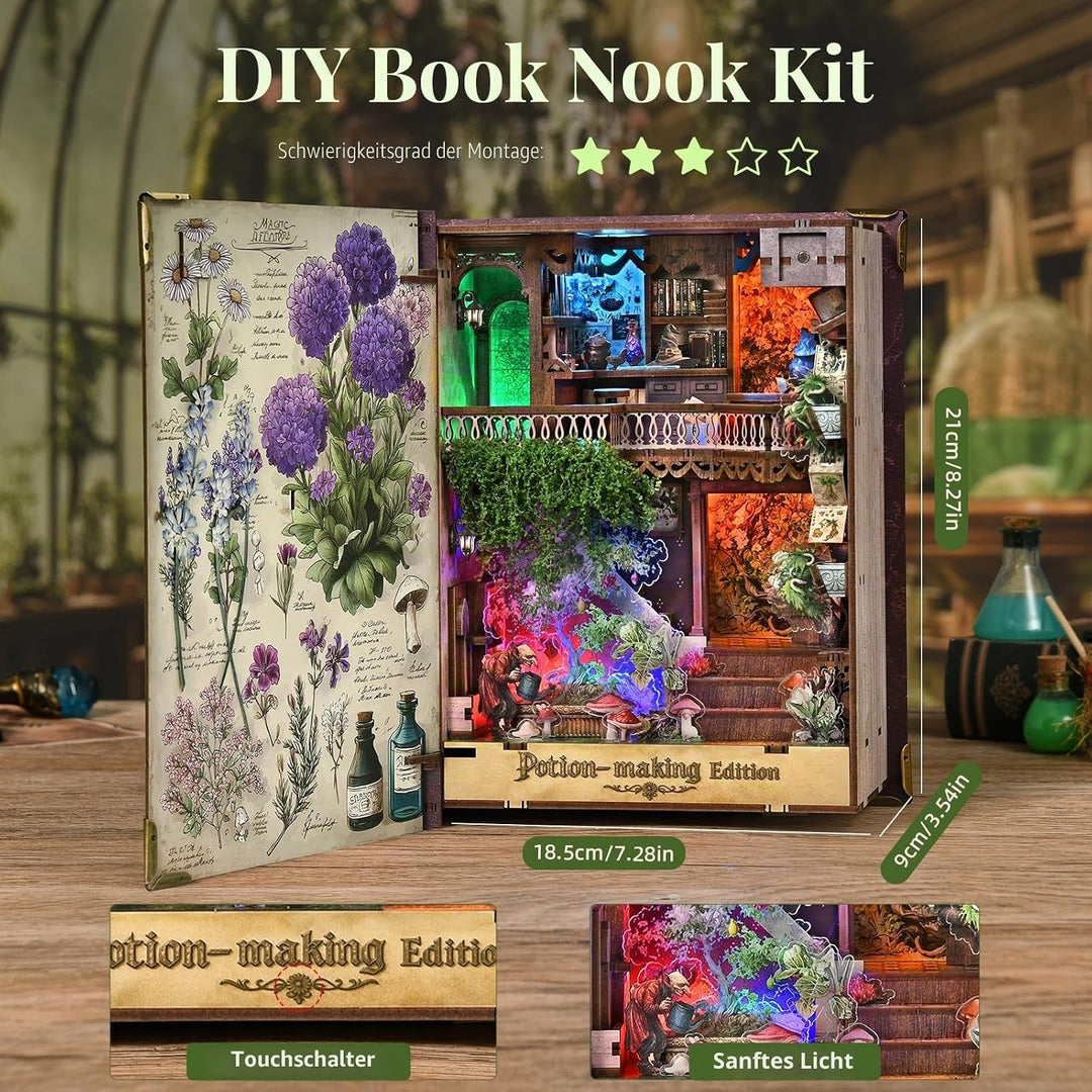 MiniCity DIY Book Nook Kit, Miniatur Puppenhäuser Haus Kit, Bookshelf Decor, Bücherecke, Booknook Hä