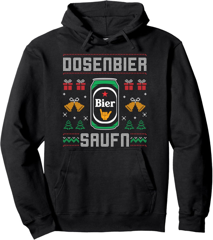 Dosenbier Saufn Bier Saufen Ugly Christmas Sweater Geschenk Pullover Hoodie