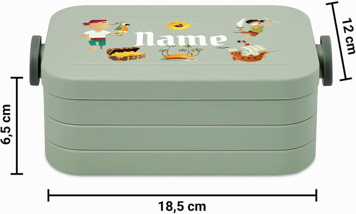 printplanet® Personalisierbare Brotdose „Layout Piraten“ – Lunchbox/Bento Box von Mepal – mit eigene