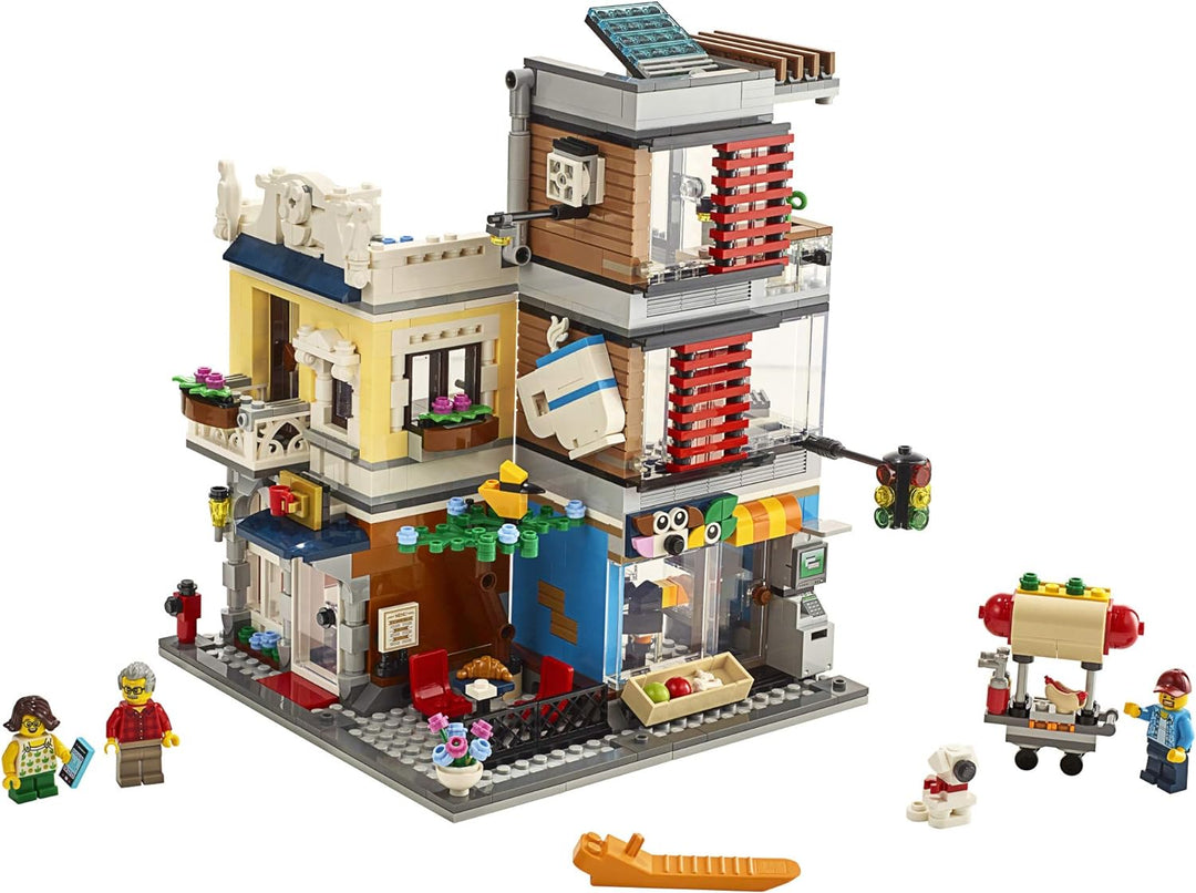 LEGO Creator 3 in 1 Townhouse Pet Shop &amp; Café 31097 Toy Store Building Set with Bank, Town Playset w