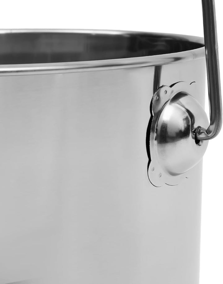 Eimer Edelstahleimer Kücheneimer Futtereimer Milcheimer Sektkühler EIS-Eimer mit Edelstahl Deckel,6L
