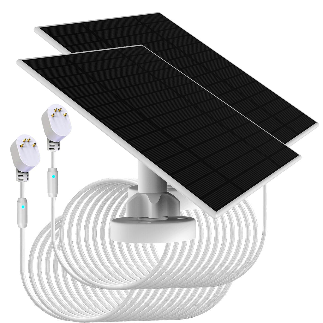 2 Stück, verbessert, mit Ladewarnung, Atemlicht. 6 W Solarpanel, kompatibel mit Google Nest-Kamera f
