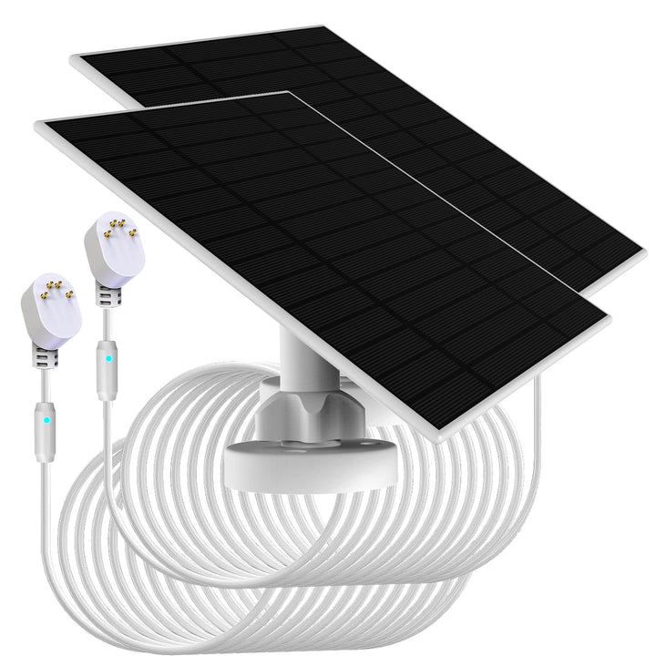 2 Stück, verbessert, mit Ladewarnung, Atemlicht. 6 W Solarpanel, kompatibel mit Google Nest-Kamera f