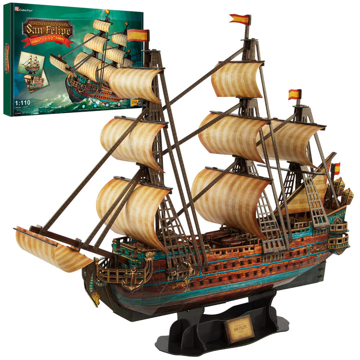 CubicFun 3D-Puzzle Spanien Puzzlegeschenk Boot Bootmodell San Felipe, 248 Teile Schiff von San Felip