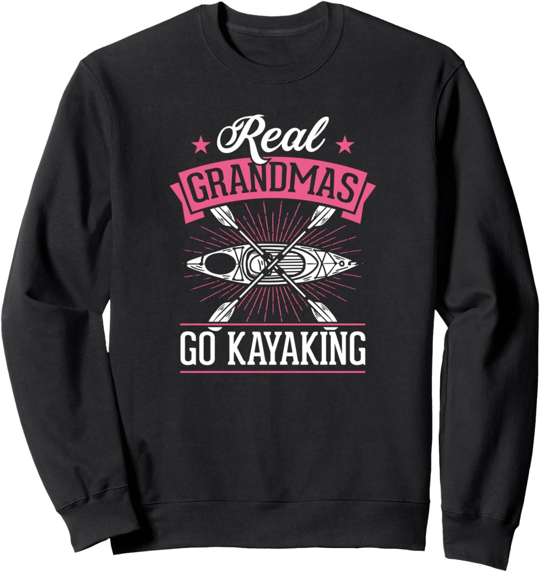 Real Grandmas Go Kajakfahren, lustig, niedlich, Weisswasser Sweatshirt