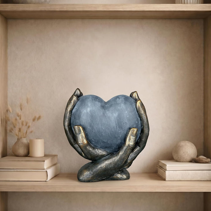 Casablanca modernes Design GILDE Deko Skulptur Herz in Händen - Poly - Geschenk Geburtstag Weihnacht