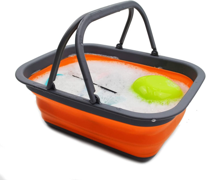 SAMMART 9.2L & 19L Faltbare Wanne mit Griff - Tragbarer Picknickkorb/Krater für den Aussenbereich -