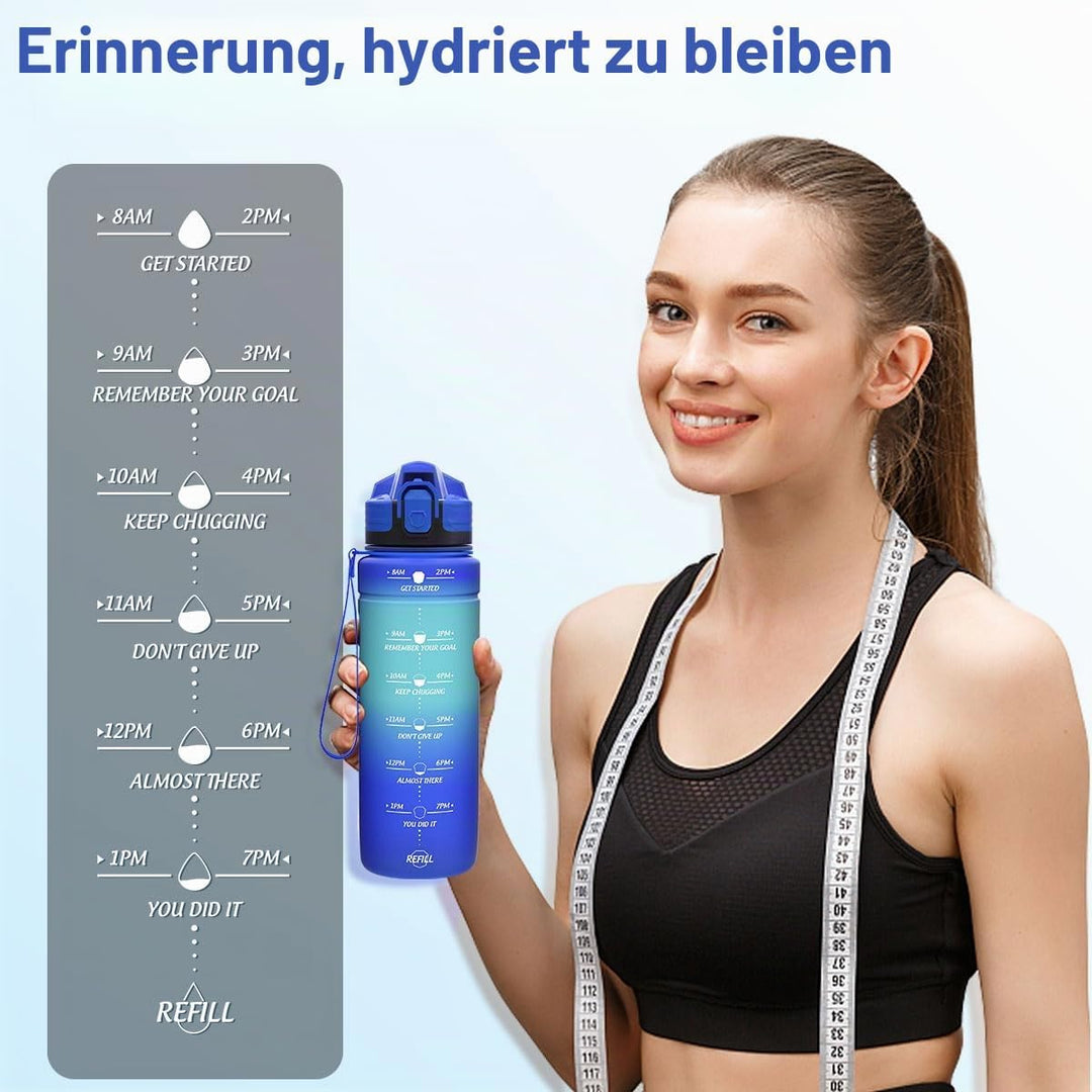 Sport Trinkflasche 500ml, 700ml, 1L, 1,5L Trinkflasche Kinder Auslaufsicher, BPA-frei Tritan Motivie