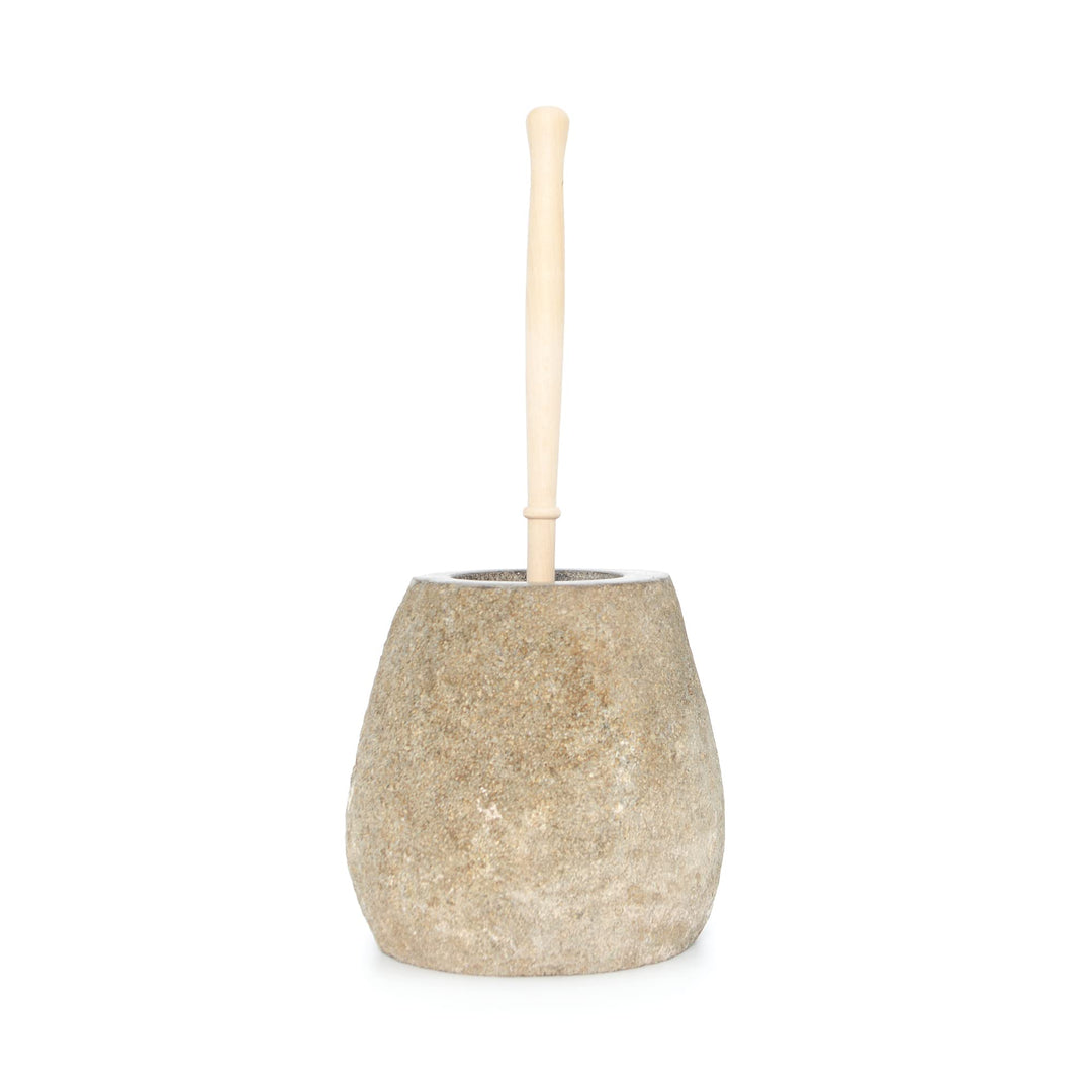 wohnfreuden Flussstein Toilettenbürstenhalter ca. 19 cm Unikat Bad Gäste WC Bürste Zubehör Garnitur