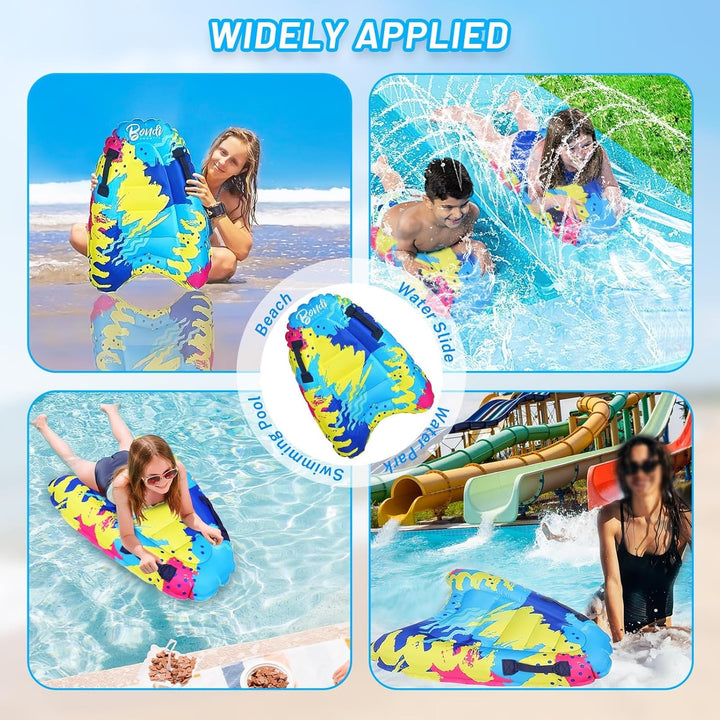 Luftmatratze Wasser für Kinder & Erwachsene, FainFun Surfbrett Aufblasbar, Bodyboard mit Griffen, Wa